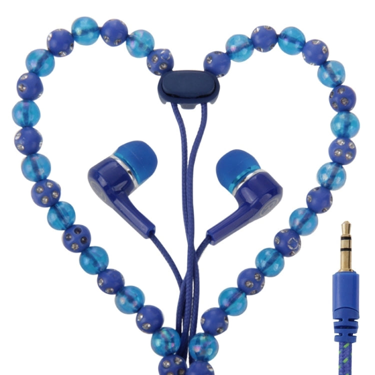 Diamond-Encrusted Beads Style In-ear Stereo Necklace Headphone