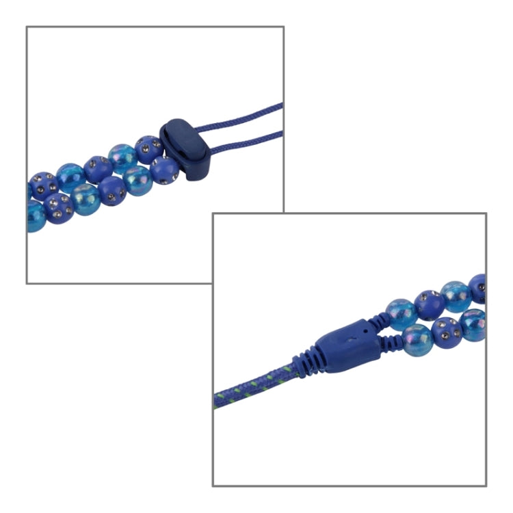 Diamond-Encrusted Beads Style In-ear Stereo Necklace Headphone