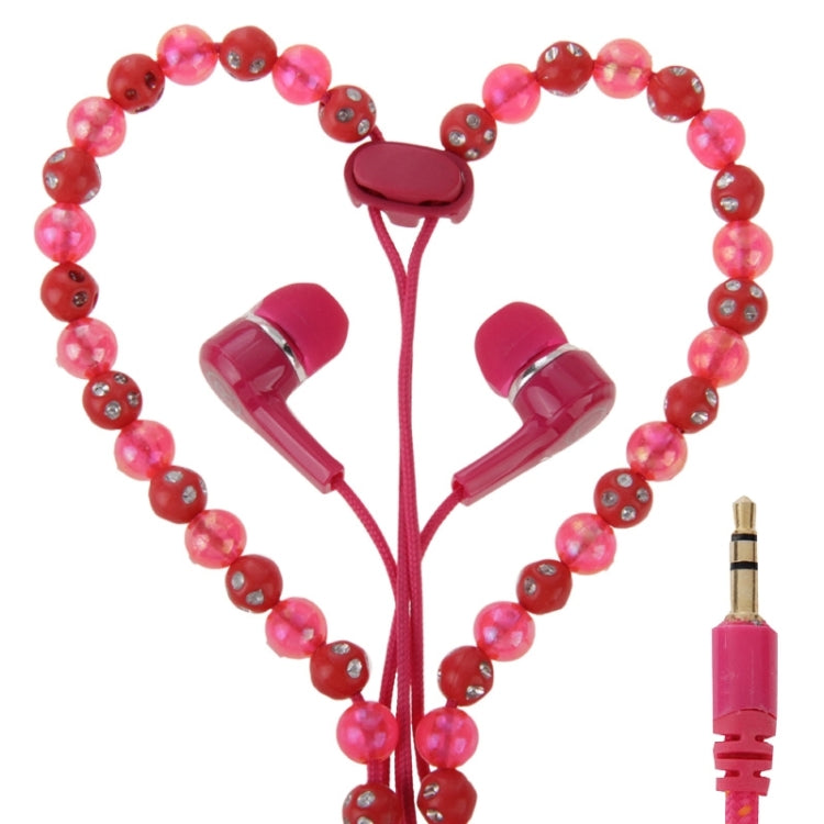 Diamond-Encrusted Beads Style In-ear Stereo Necklace Headphone