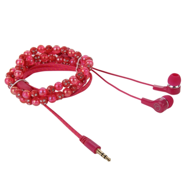 Diamond-Encrusted Beads Style In-ear Stereo Necklace Headphone