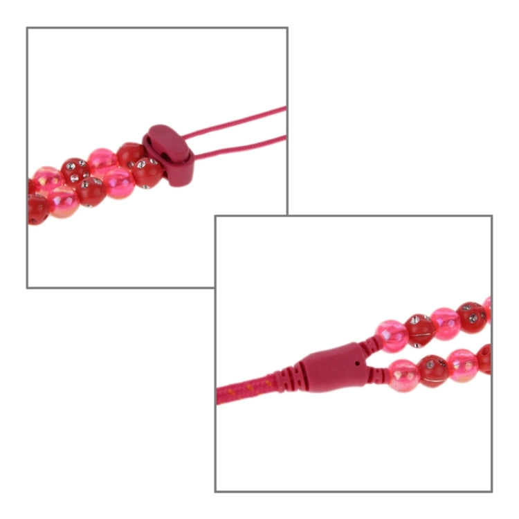 Diamond-Encrusted Beads Style In-ear Stereo Necklace Headphone