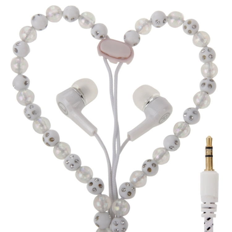 Diamond-Encrusted Beads Style In-ear Stereo Necklace Headphone