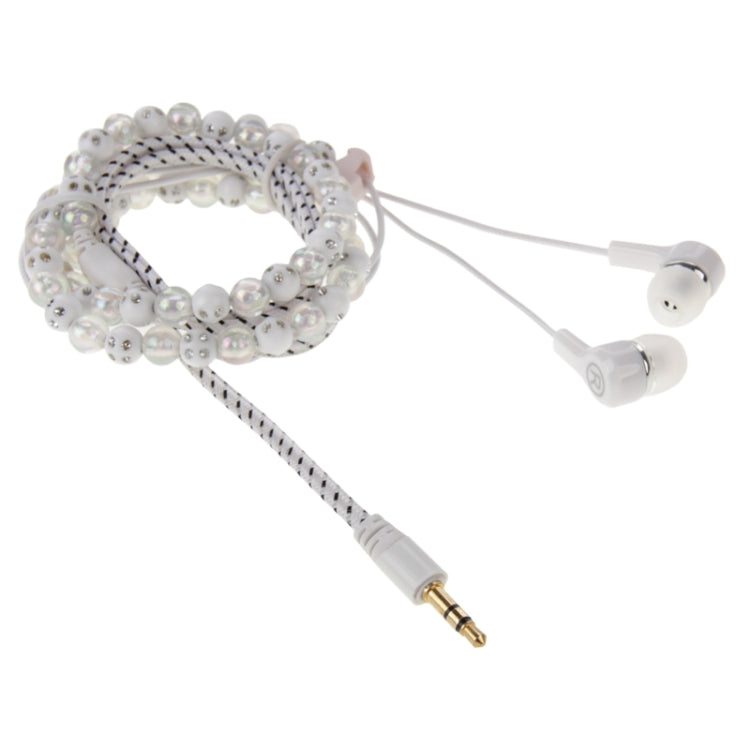 Diamond-Encrusted Beads Style In-ear Stereo Necklace Headphone