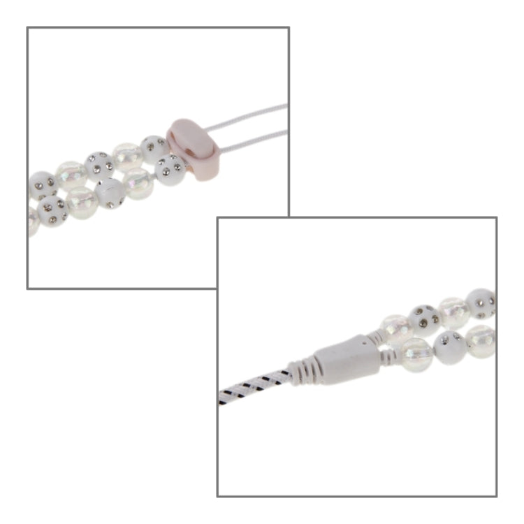 Diamond-Encrusted Beads Style In-ear Stereo Necklace Headphone