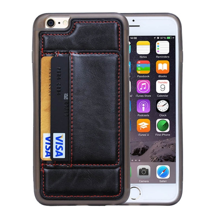 Crazy Horse Texture PU Leather + TPU + PC Case with Card Slots & Holder for iPhone 6 Plus & 6S Plus