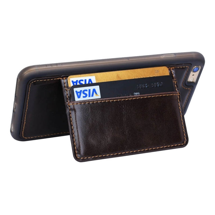 Crazy Horse Texture PU Leather + TPU + PC Case with Card Slots & Holder for iPhone 6 Plus & 6S Plus