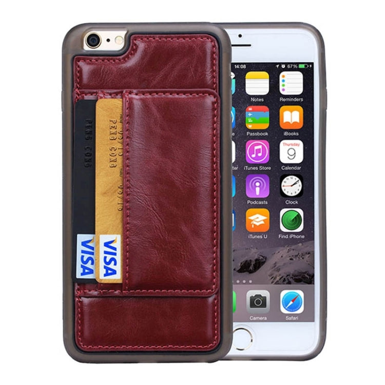 Crazy Horse Texture PU Leather + TPU + PC Case with Card Slots & Holder for iPhone 6 Plus & 6S Plus