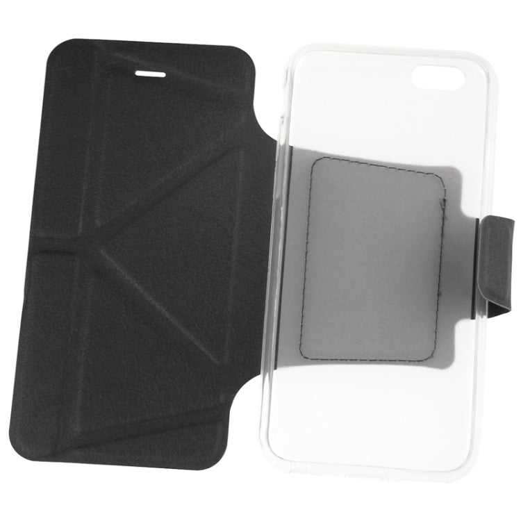 Multi-folding Crazy Horse Texture PU Leather Case with Holder for