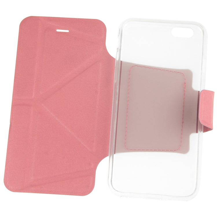 Multi-folding Crazy Horse Texture PU Leather Case with Holder for