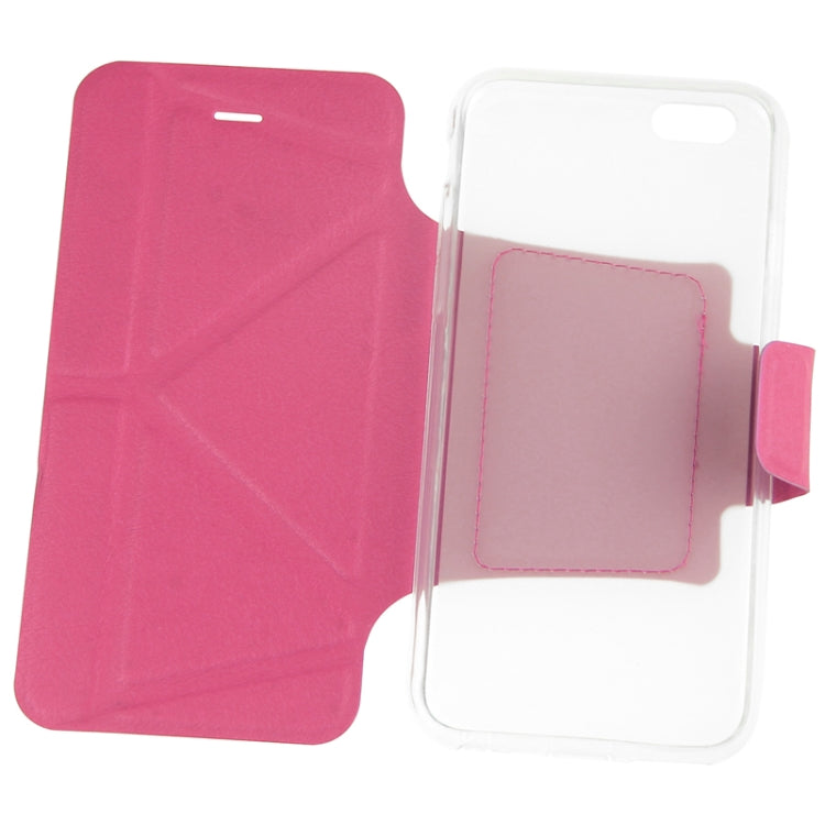 Multi-folding Crazy Horse Texture PU Leather Case with Holder for