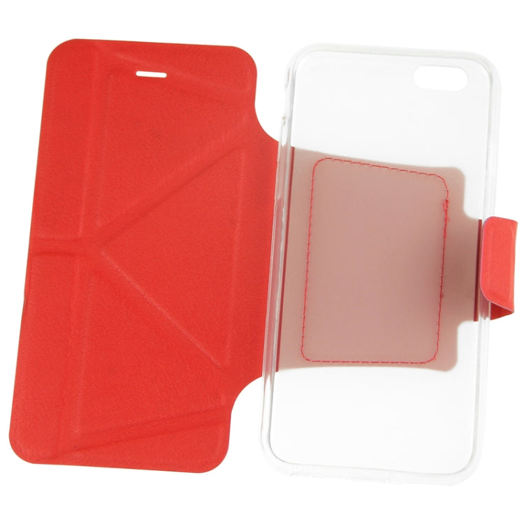 Multi-folding Crazy Horse Texture PU Leather Case with Holder for