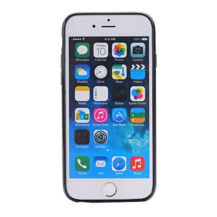 Grid Texture PU Paste Skin TPU Protective Case with Ring Holder for iPhone 6 Plus & 6s Plus