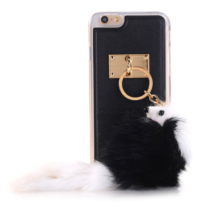 PU Paste Skin TPU Protective Case with Fox Pendant for iPhone 6 Plus & 6s Plus