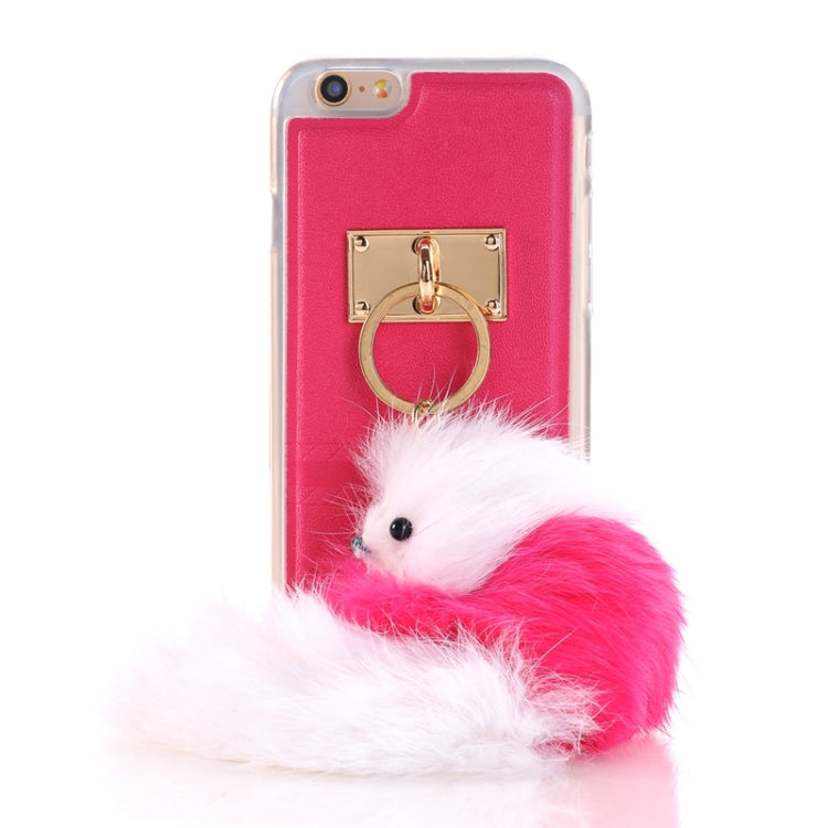 PU Paste Skin TPU Protective Case with Fox Pendant for iPhone 6 Plus & 6s Plus