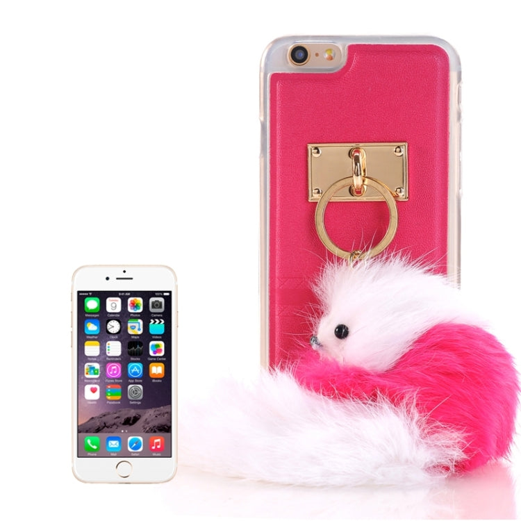 PU Paste Skin TPU Protective Case with Fox Pendant for iPhone 6 Plus & 6s Plus