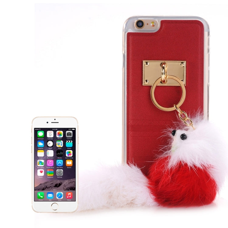 PU Paste Skin TPU Protective Case with Fox Pendant for iPhone 6 Plus & 6s Plus