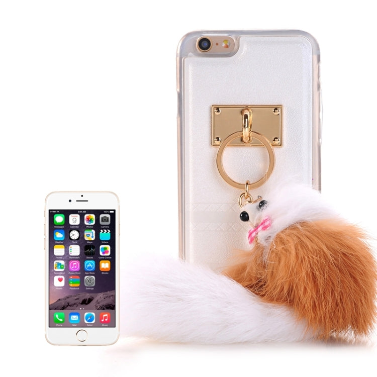 PU Paste Skin TPU Protective Case with Fox Pendant for iPhone 6 Plus & 6s Plus