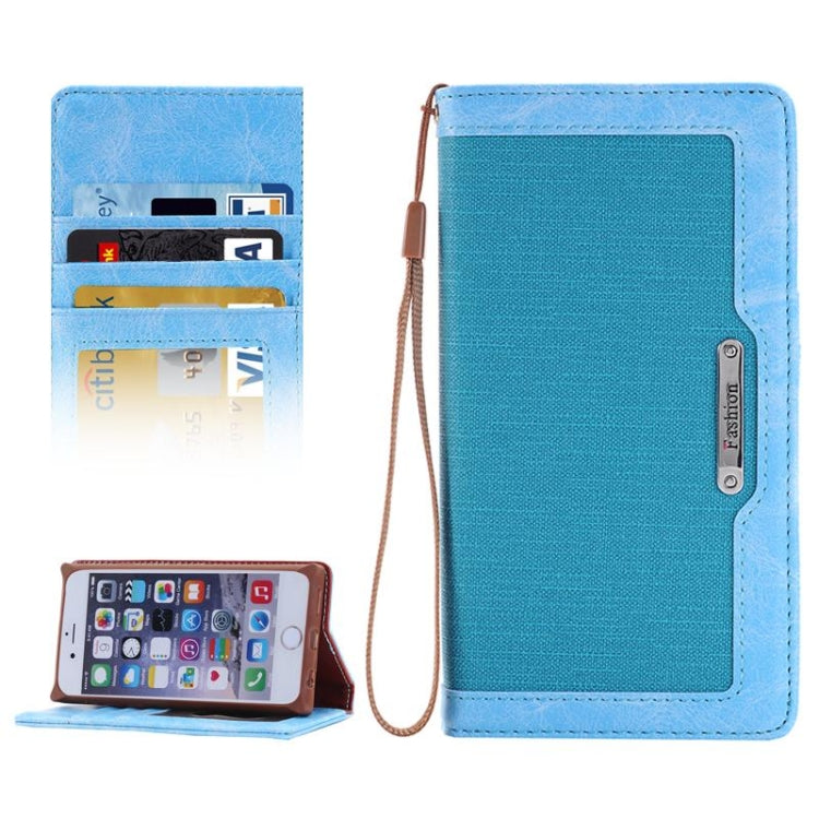 For iPhone 6 Plus & 6s Plus Denim Texture Magnetic Horizontal Flip Leather Case with Holder & Card Slots & Wallet & Lanyard