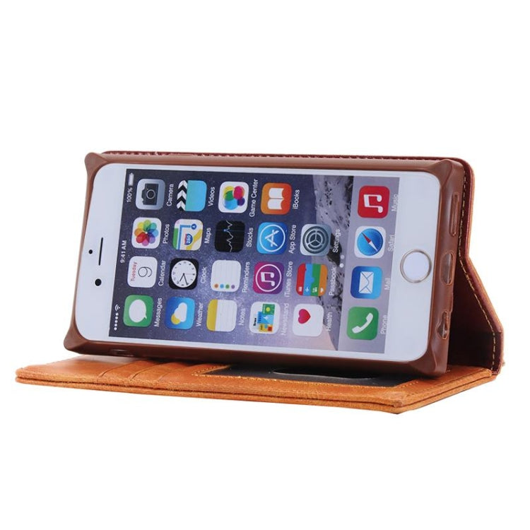 For iPhone 6 Plus & 6s Plus Denim Texture Magnetic Horizontal Flip Leather Case with Holder & Card Slots & Wallet & Lanyard