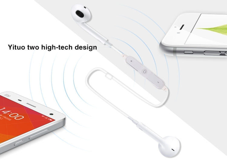 Universal Wireless Bluetooth 4.1 Stereo Sports Earphone with Wire Control & Clamp & Built-in Microphone, For iPhone, iPad, Android Smartphones, MID Computer, PSP, Tablet PC, etc(White)
