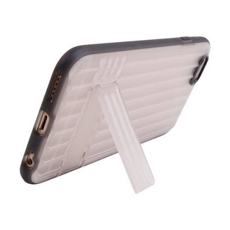 Vertical Stripe Style Transparent Back Cover Protective Case with Holder for iPhone 6 Plus & 6s Plus