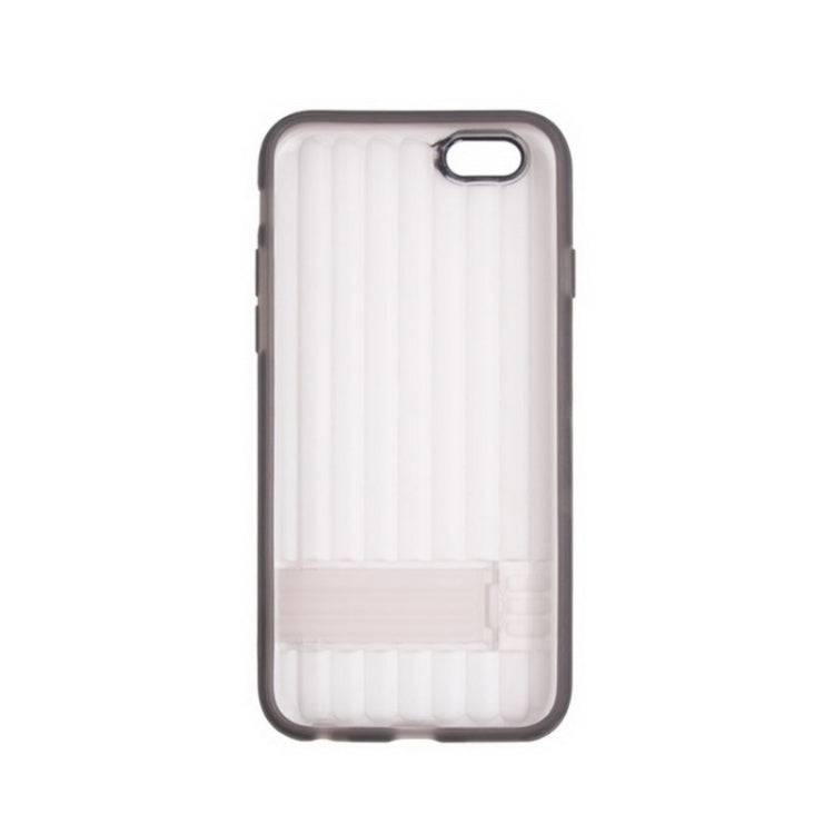 Vertical Stripe Style Transparent Back Cover Protective Case with Holder for iPhone 6 Plus & 6s Plus