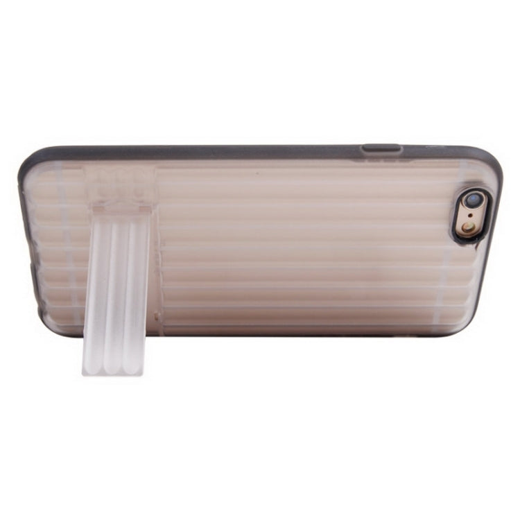 Vertical Stripe Style Transparent Back Cover Protective Case with Holder for iPhone 6 Plus & 6s Plus