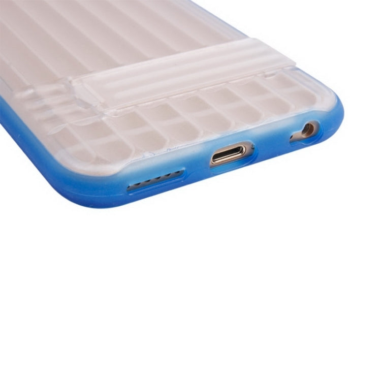 Vertical Stripe Style Transparent Back Cover Protective Case with Holder for iPhone 6 Plus & 6s Plus