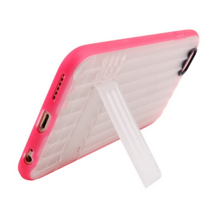 Vertical Stripe Style Transparent Back Cover Protective Case with Holder for iPhone 6 Plus & 6s Plus