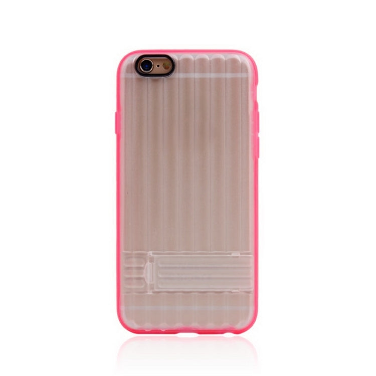 Vertical Stripe Style Transparent Back Cover Protective Case with Holder for iPhone 6 Plus & 6s Plus