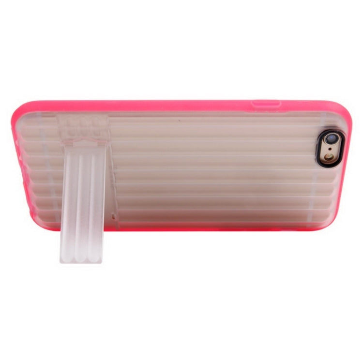 Vertical Stripe Style Transparent Back Cover Protective Case with Holder for iPhone 6 Plus & 6s Plus