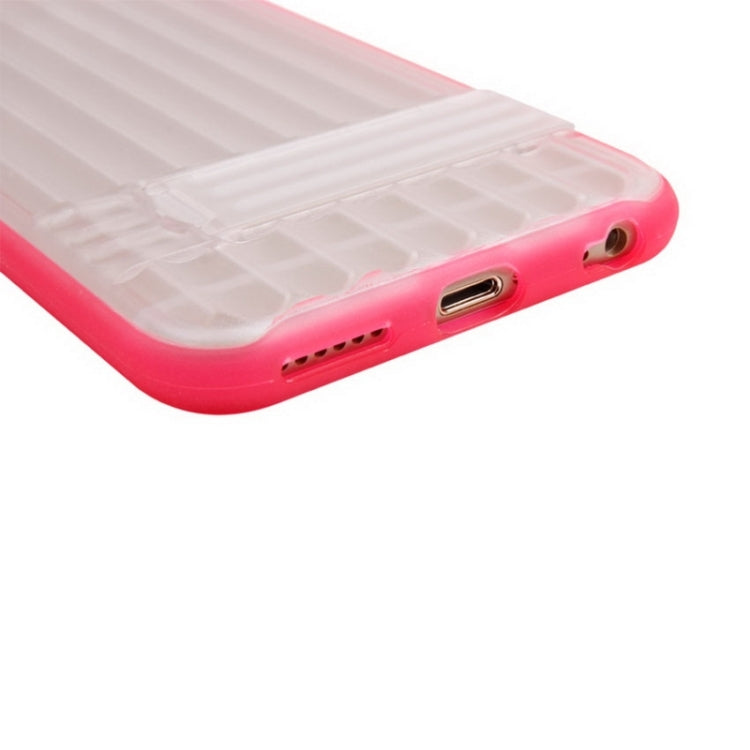 Vertical Stripe Style Transparent Back Cover Protective Case with Holder for iPhone 6 Plus & 6s Plus
