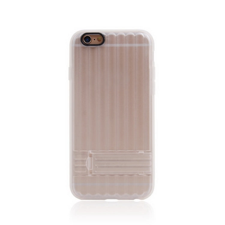 Vertical Stripe Style Transparent Back Cover Protective Case with Holder for iPhone 6 Plus & 6s Plus