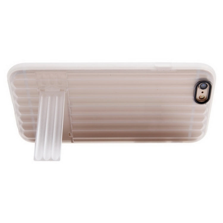 Vertical Stripe Style Transparent Back Cover Protective Case with Holder for iPhone 6 Plus & 6s Plus
