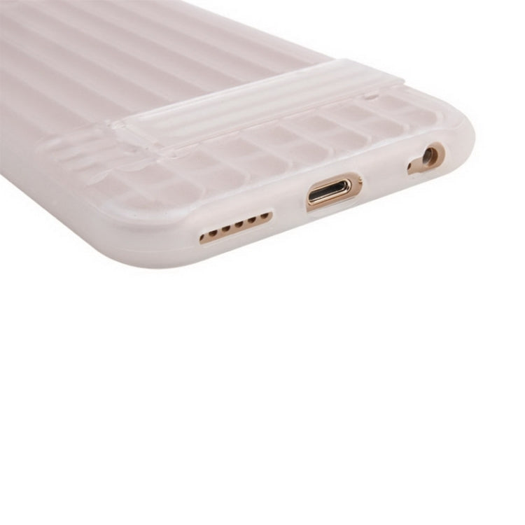 Vertical Stripe Style Transparent Back Cover Protective Case with Holder for iPhone 6 Plus & 6s Plus