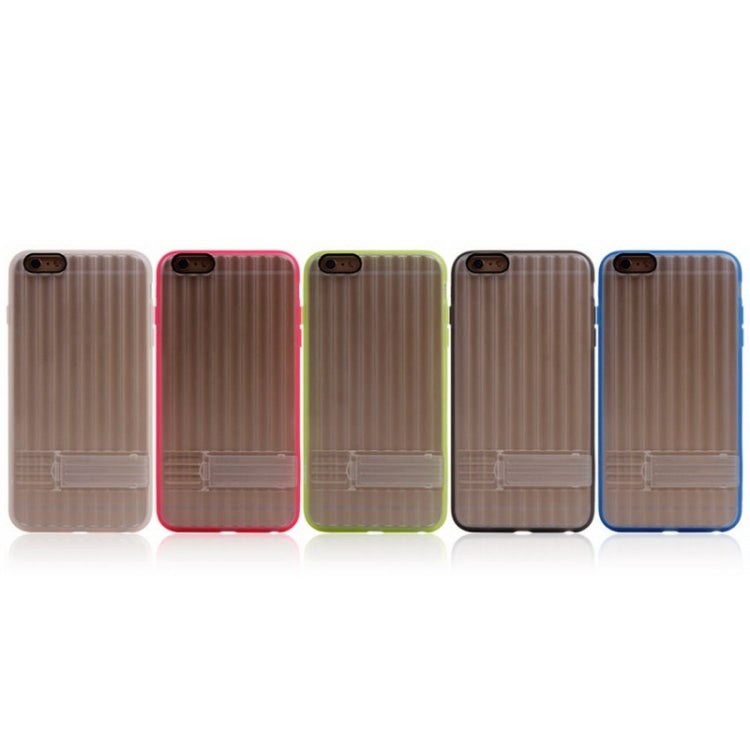 Vertical Stripe Style Transparent Back Cover Protective Case with Holder for iPhone 6 Plus & 6s Plus
