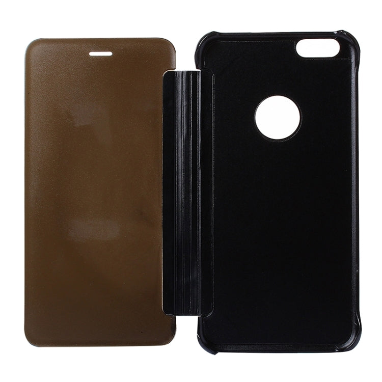 For iPhone 6 Plus & 6s Plus Electroplating Mirror Horizontal Flip PC + Leather Protective Case