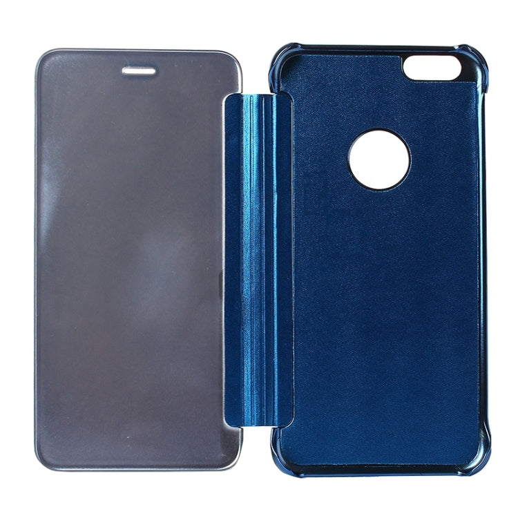 For iPhone 6 Plus & 6s Plus Electroplating Mirror Horizontal Flip PC + Leather Protective Case