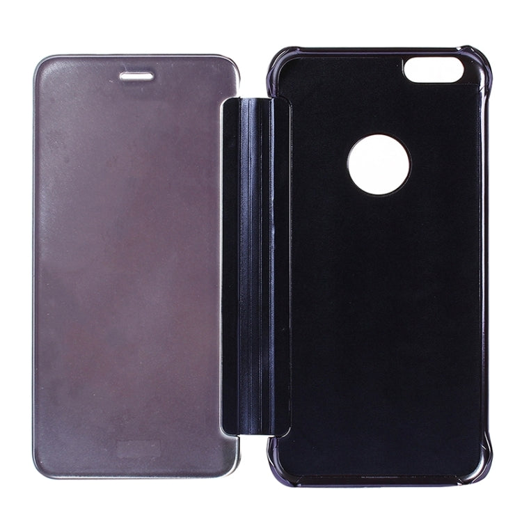 For iPhone 6 Plus & 6s Plus Electroplating Mirror Horizontal Flip PC + Leather Protective Case