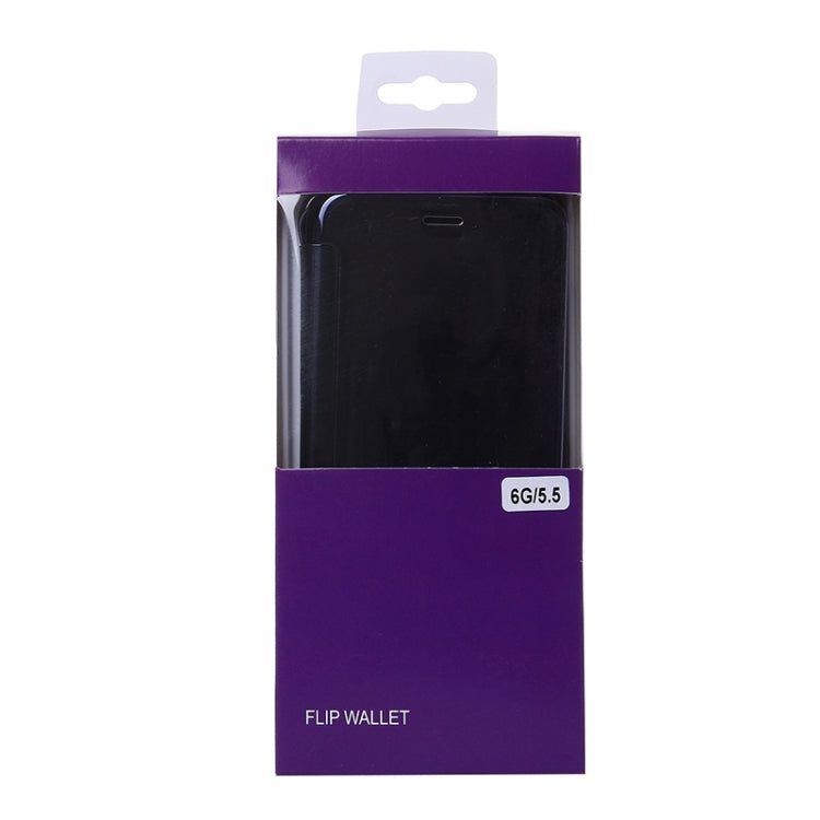 For iPhone 6 Plus & 6s Plus Electroplating Mirror Horizontal Flip PC + Leather Protective Case