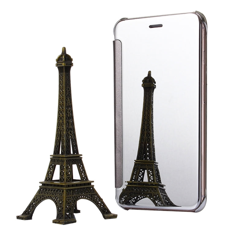 For iPhone 6 Plus & 6s Plus Electroplating Mirror Horizontal Flip PC + Leather Protective Case