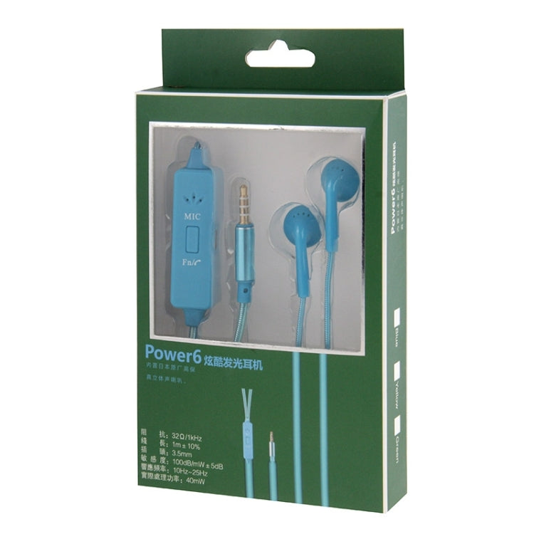 In-ear 3.5mm Universal Stereo Wired Light Glow Headset with Mic, Support Hands-free Call for iPhone 6 & 6 Plus, iPhone 6S & 6S Plus, Galaxy S6 / S6 edge / S6 edge+ / Note 5, HTC, Sony(Blue)