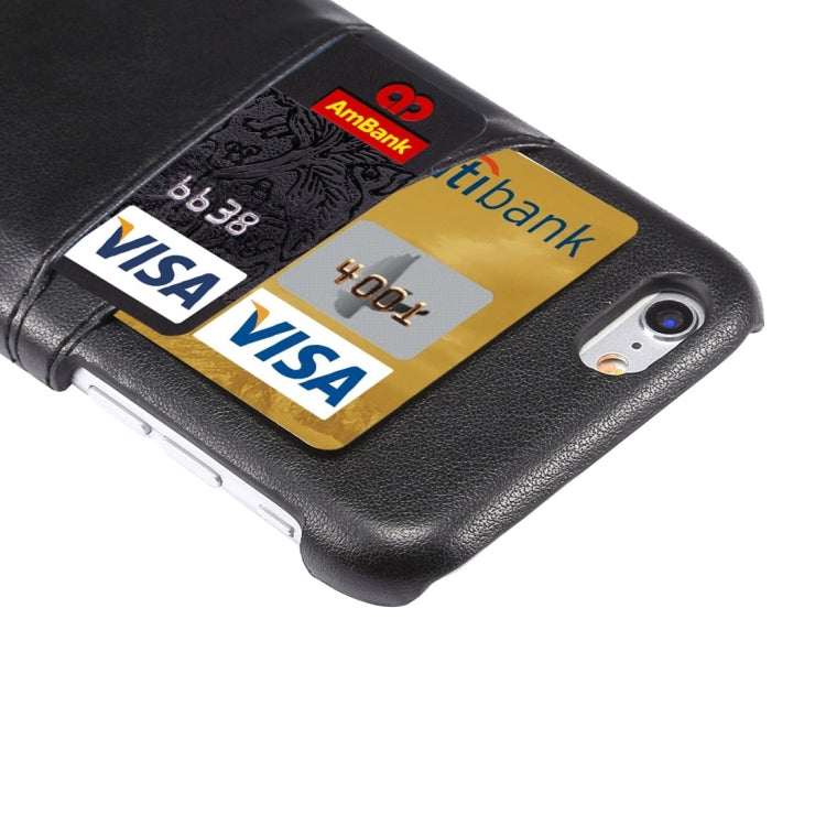 For iPhone 6s Plus Lambskin Texture Leather Back Cover with Card Slots