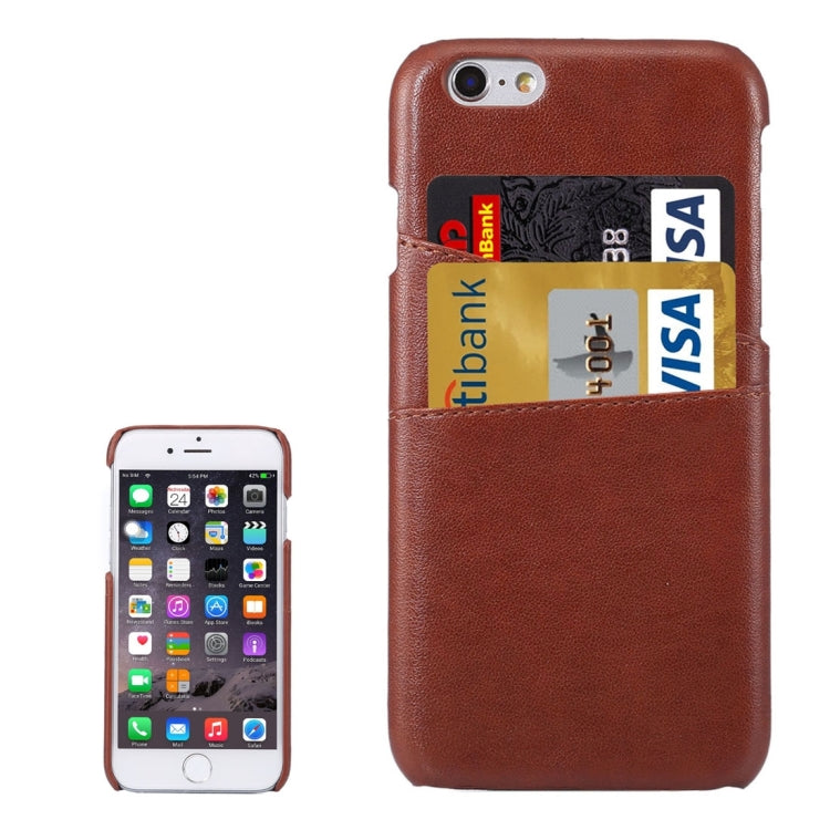 For iPhone 6s Plus Lambskin Texture Leather Back Cover with Card Slots