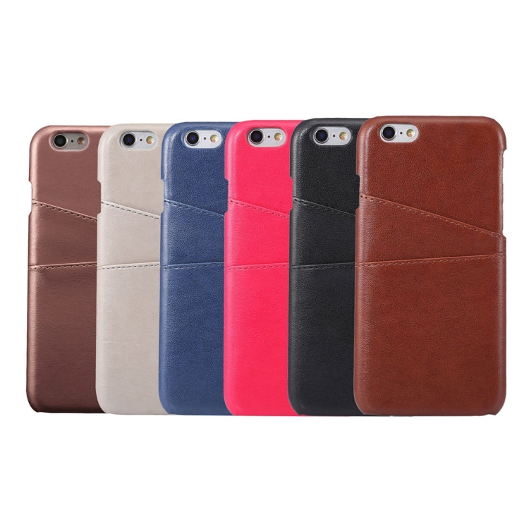 For iPhone 6s Plus Lambskin Texture Leather Back Cover with Card Slots
