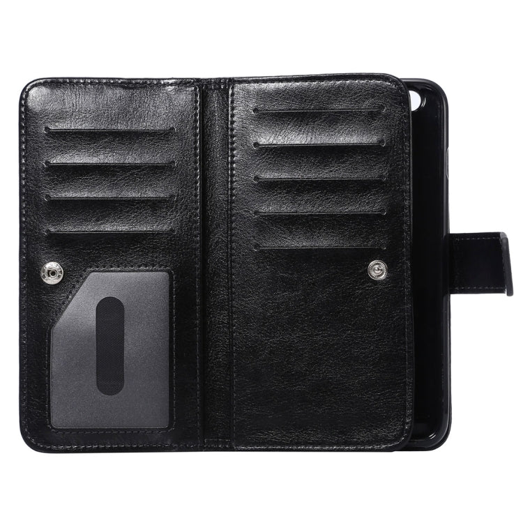 For iPhone 6 Plus & 6s Plus Two in One Separable Crazy Horse Texture Horizontal Flip Leather Wallet Case with 9 Card Slots & Lanyard