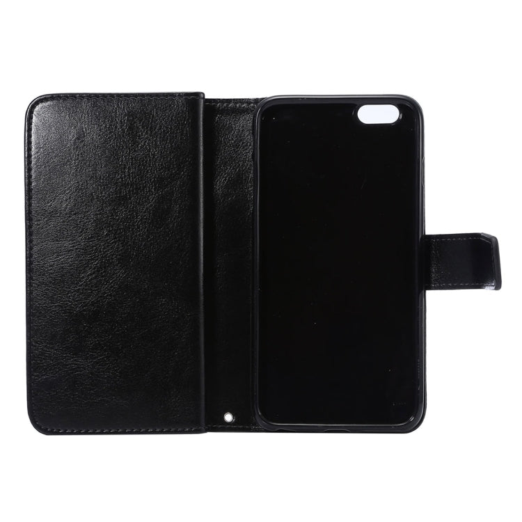 For iPhone 6 Plus & 6s Plus Two in One Separable Crazy Horse Texture Horizontal Flip Leather Wallet Case with 9 Card Slots & Lanyard