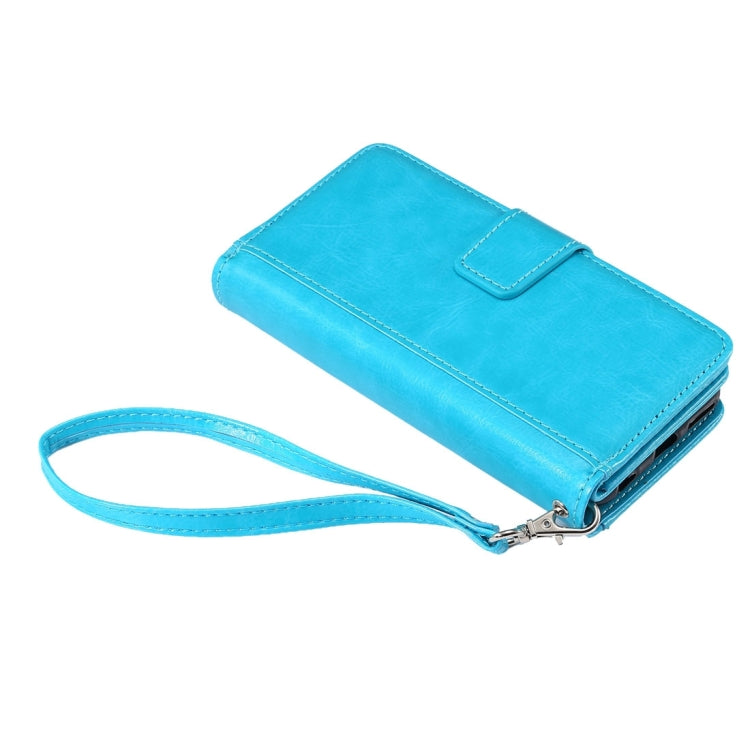 For iPhone 6 Plus & 6s Plus Two in One Separable Crazy Horse Texture Horizontal Flip Leather Wallet Case with 9 Card Slots & Lanyard