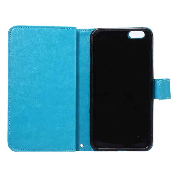 For iPhone 6 Plus & 6s Plus Two in One Separable Crazy Horse Texture Horizontal Flip Leather Wallet Case with 9 Card Slots & Lanyard