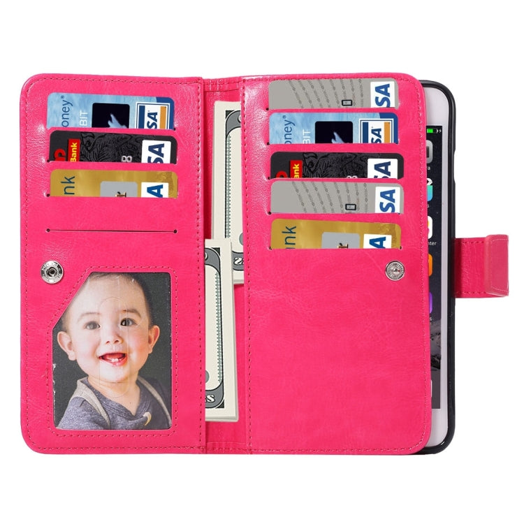 For iPhone 6 Plus & 6s Plus Two in One Separable Crazy Horse Texture Horizontal Flip Leather Wallet Case with 9 Card Slots & Lanyard